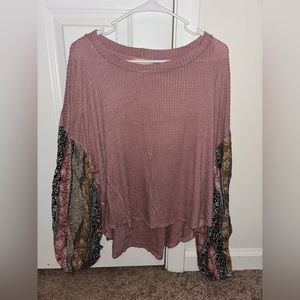 Altard State top with patterned sleeves size Small